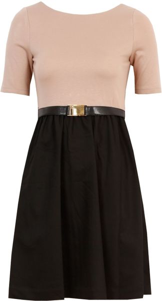 Alice + Olivia Amber 3/4 Sleeve Dress in Pink (black) - Lyst