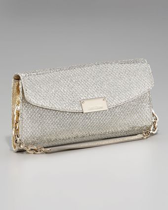  Glittered Flap Clutch 