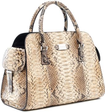 Michael Kors Gia Python-embossed Satchel - Lyst