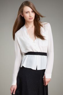 Narciso Rodriguez V-neck Button-front Blouse - Lyst