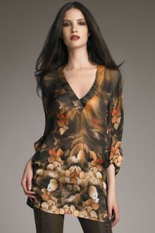 Roberto Cavalli Floral-print Silk Tunic - Lyst