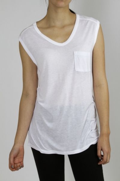 T By Alexander Wang Muscle Tee  White in White - Lyst