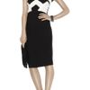 Antonio Berardi Twotone Crepe Pencil Dress in Black - Lyst