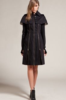 McQ by Alexander McQueen Cape Zip Coat in Black - Lyst