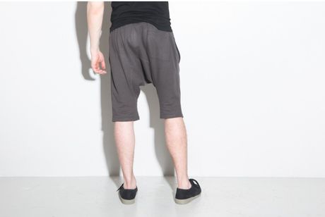 drop crotch sweat shorts