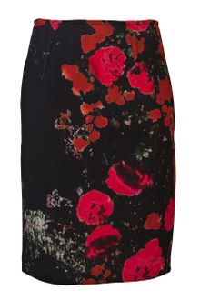 Giambattista Valli Rose Print Skirt - Lyst