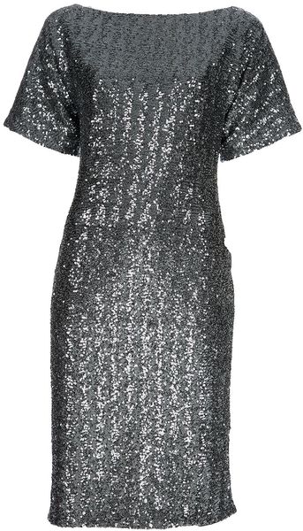 N°21 Sequin Embellished Dress in Silver (grey) - Lyst