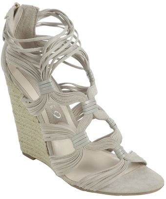 Boutique 9 Light Grey Strappy Suede Chichi Espadrilles - Lyst