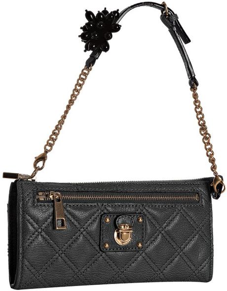 Marc Jacobs Black Quilted Leather Chain Strap Convertible Shoulder Bag in Black | Lyst