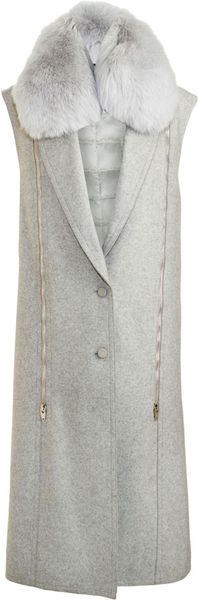 Alexander Wang Sleeveless Coat with Fur Collar - Lyst