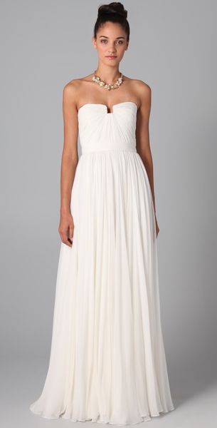 Reem Acra Flourish Gown in White (ivory) - Lyst