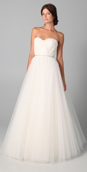 Reem Acra Virtue Gown in White (ivory) - Lyst