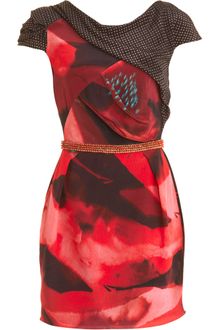 Saloni Short Sleeve Dress - Lyst