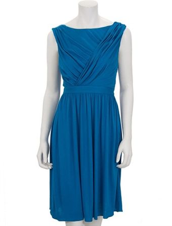 Tibi Jersey Draped Dress in Dark Teal - Lyst