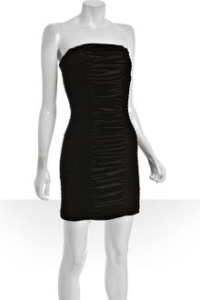 Mark + James By Badgley Mischka Black Velvet Strapless Ruched Mini Dress - Lyst