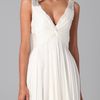Reem Acra V Neck Gown with Jeweled Straps in White (ivory) - Lyst