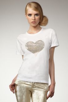 Alice + Olivia Gamma Rhinestone-heart Tee - Lyst