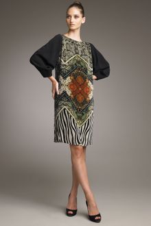 Etro Balloon-sleeve Velvet Dress - Lyst