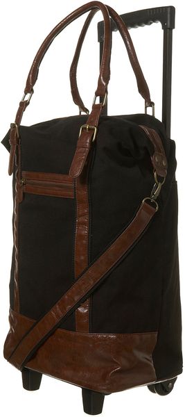 Topshop Black Canvas Contrast Trim Trolley Bag - Lyst