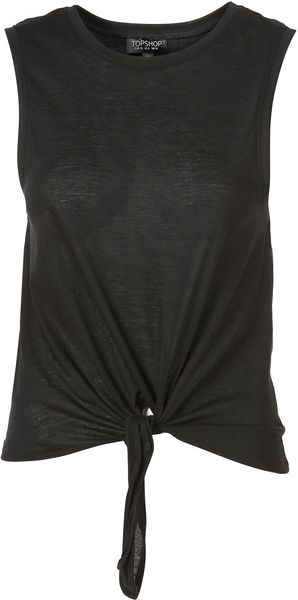 Topshop Knot Front Tank - Lyst