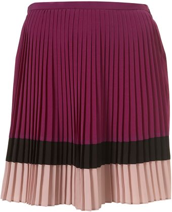 Topshop Colour Block Pleat Skirt - Lyst