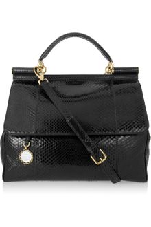 Dolce & Gabbana Structured Python Shoulder Bag - Lyst