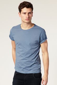 ASOS Collection Asos Crew Neck T-shirt with Roll Up Sleeves - Lyst