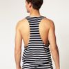 Asos Collection Asos Stripe Extreme Racer Back Vest in Blue for Men (navywhite) - Lyst
