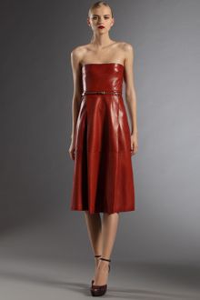 Gucci Strapless Leather Dress - Lyst