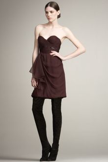 J. Mendel Organza Ruffle Strapless Dress - Lyst