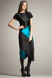 Proenza Schouler Satin Colorblock Dress - Lyst