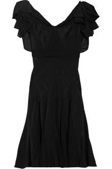 Zac Posen Pleated Silk-chiffon and Crepe Dress - Lyst