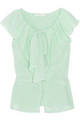 Zac Posen Silk-chiffon and Crepe Blouse