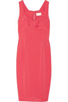 Zac Posen Pleated-top Silk-blend Dress - Lyst