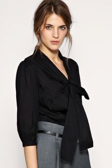 ASOS Collection Asos Cotton Pussybow Blouse - Lyst