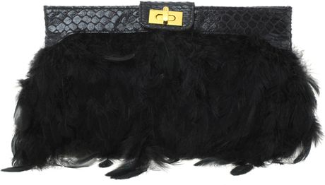 Asos Collection Asos Feather Clutch Bag in Black - Lyst