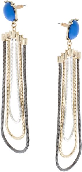 ASOS Collection Asos Drop Earrings Snake Chain Multi Loop - Lyst