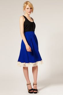 ASOS Collection Asos Lace Hem Midi Skirt - Lyst