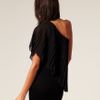 Asos Collection Asos Petite Pleated One Shoulder Bodycon Dress in Black - Lyst