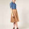 Asos Collection Asos Midi Tailored Belted Ponti Fit and Flare Skirt in Beige (camel) - Lyst