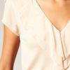 Asos Collection Asos Chiffon Frill Blouse in Beige (cream) - Lyst