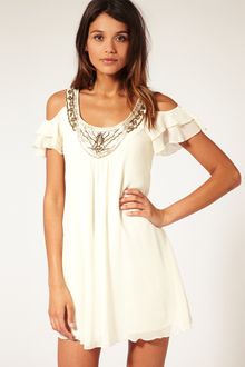 ASOS Collection Asos Swing Dress with Embellished Neck - Lyst