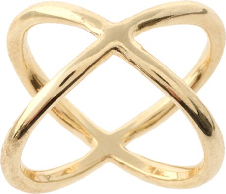 Asos Collection Asos Metal Kiss Ring in Gold - Lyst