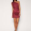 Asos Collection Asos Pleated Dress with One Shoulder in Black - Lyst