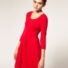 Asos Collection Asos Knitted Dress with Zip Back in Red - Lyst