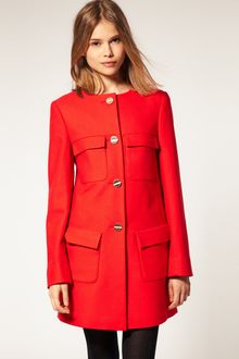 ASOS Collection Asos Minimal Coat with Gold Buttons - Lyst