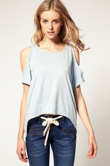 ASOS Collection Asos Cut Out Shoulder Dip Back Tee - Lyst