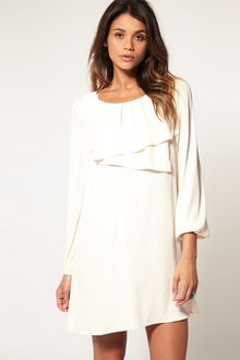 ASOS Collection Asos Shift Dress with Double Pleat Neck - Lyst