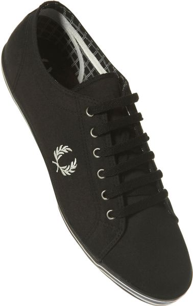 Fred Perry Twill Plimsolls in Black for Men - Lyst