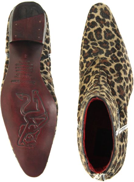 Jeffery West Muse Leopard Print Cuban Heel Boots in Animal for Men ...
